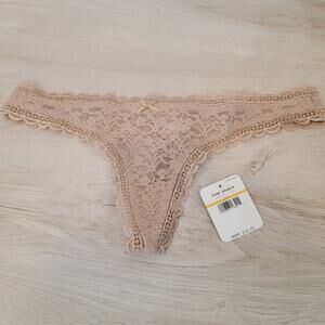 NWT Intimately by Free People Nude Lace Thong Women's Size Small